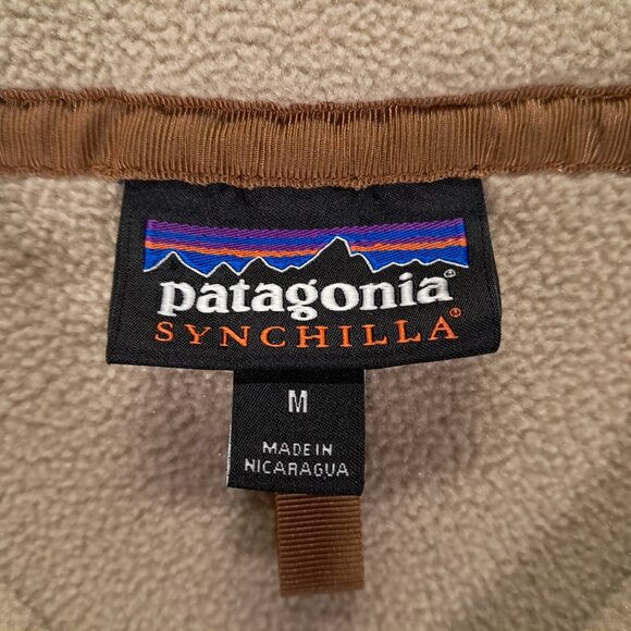 Patagonia Sweater Men M Synchilla Snap-T Fleece Beige Brown Pullover 25580 - Picture 4 of 9